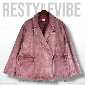 POL Women’s Size M Blazer Jacket Coat Open Front Style Corduroy Oversized Fit